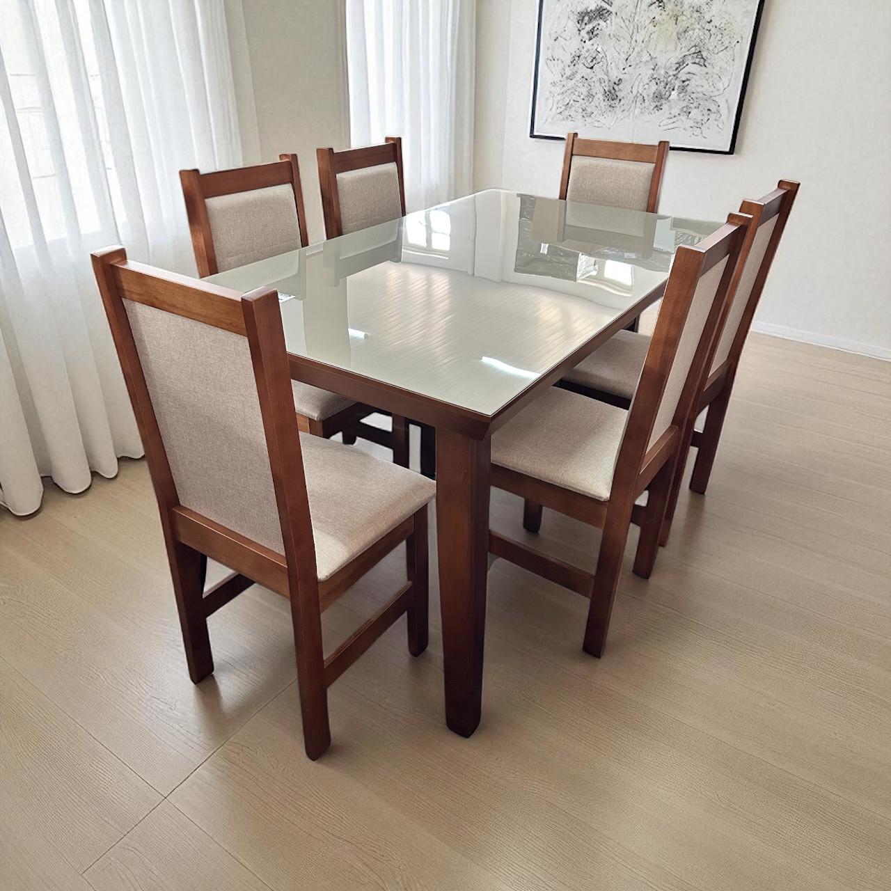 Mesa Berlim 170x90 c/Pés c/6 cad. Encosto